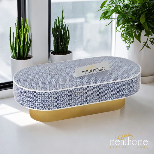 Bone Inlay Handmade Oval Coffee Table | Luxury Handmade Coffee Table