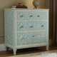 Hand-Painted Floral Blue and Cream Chest of Drawers | Luxury Handmade Chest of Drawer