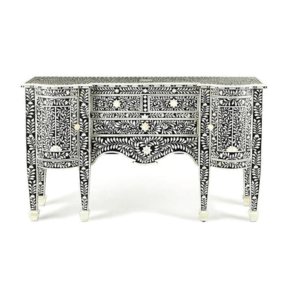 Indian Handmade Bone inlay 3 drawer 2 Dome Shape Door Study desk