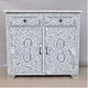 Floral Design Entryway Cabinet Grey Color