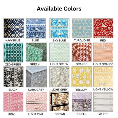 Bone inlay 4 Drawer Commode