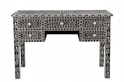 Menthome Black Mother Of Pearl Inlay Desk