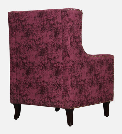Fabric Wing Chair in Red Colour