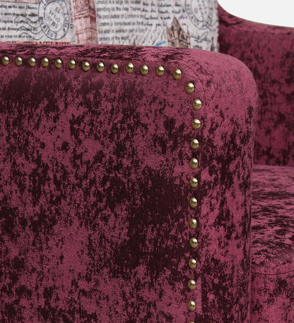 Fabric Wing Chair in Red Colour