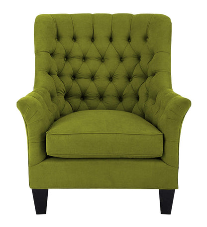 Fabric Lounge Chair in Olive Green Colour