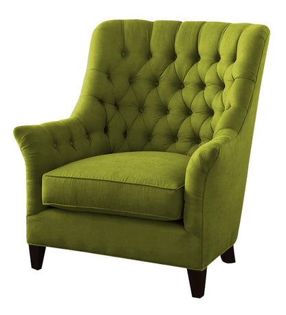 Fabric Lounge Chair in Olive Green Colour