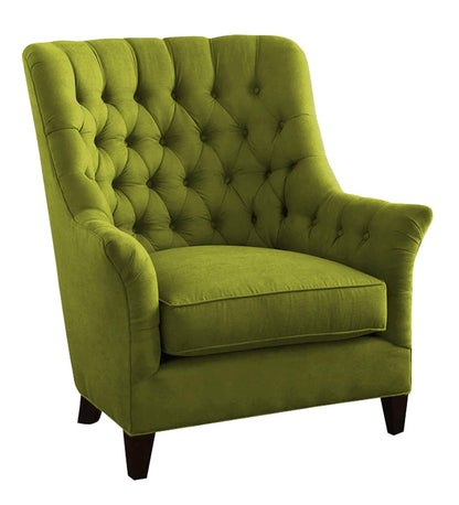 Fabric Lounge Chair in Olive Green Colour