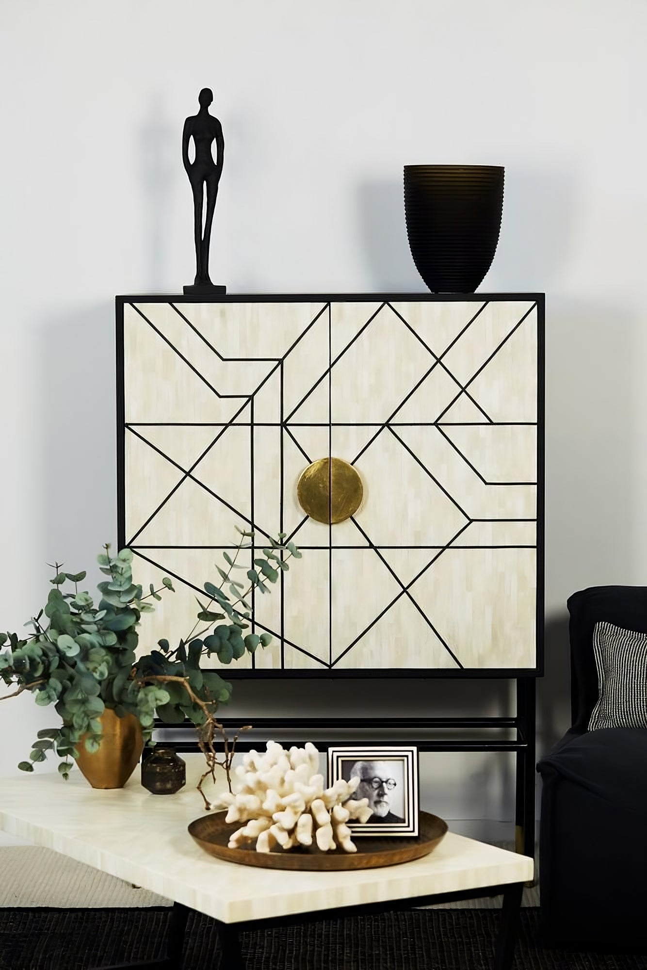 Bone Inlay Designer Cabinet