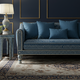 Luxurious Blue Inlay Sofa with Handcrafted Patterns | Luxury Handmade Sofa