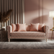 Elegant Pink Inlay Sofa with Patterned Upholstery | Luxury Handmade Sofa