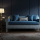Inlay Art Deco Blue Sofa | Luxury Handmade Sofa