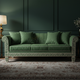 Luxury Green Inlay Sofa with Elegant Geometric Detailing | Luxury Handmade Sofa