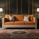 Elegant Inlay Pattern Upholstered Sofa | Luxury Handmade Sofa