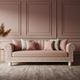 Luxury Pink Inlay Sofa with Elegant Geometric Detailing | Luxury Handmade Sofa