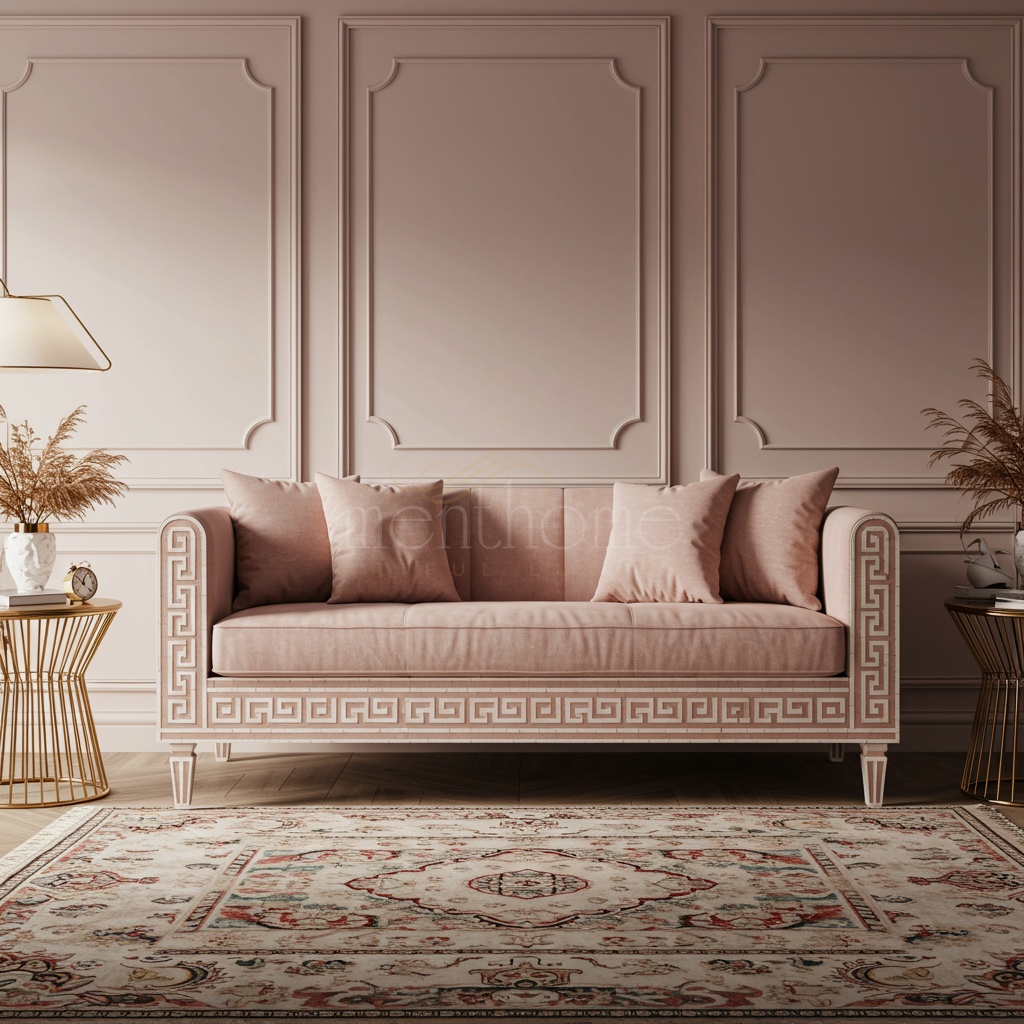Greek Key Inlay Luxurious Inlay Classic Greek Key Sofa – greek sofa | Menth… – Menthome USA