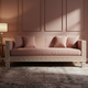 Elegant Inlay Pattern Sofa in Blush Pink | Luxury Handmade Sofa