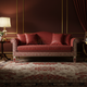 Elegance Inlay Red Velvet Sofa | Luxury Handmade Sofa
