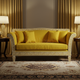 Luxury Inlay Patterned Yellow Sofa | Luxury Handmade Sofa