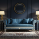 Luxury Blue Inlay Sofa with Elaborate Floral Detailing | Luxury Handmade Sofa