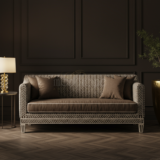 Luxury Inlay Patterned Upholstered Sofa | Luxury Handmade Sofa