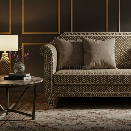 Elegant Inlay Patterned Luxury Sofa | Luxury Handmade Sofa
