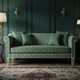 Elegantly Crafted Inlay Green Sofa | Luxury Handmade Sofa