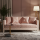 Elegant Pink Inlay Sofa with Chevron Pattern | Luxury Handmade Sofa