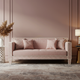 Elegant Pink Inlay Sofa with Geometric Patterns | Luxury Handmade Sofa