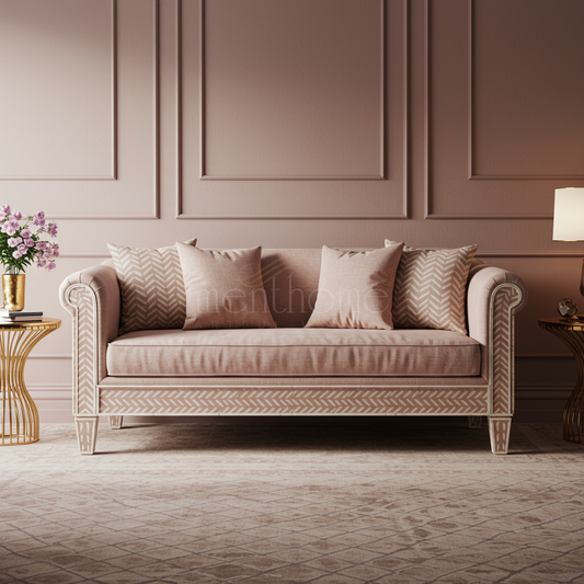 Elegant Inlay Pattern Sofa | Luxury Handmade Sofa