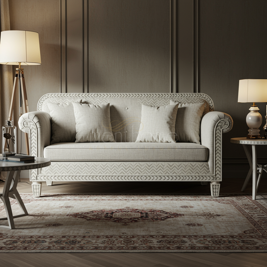Elegant Inlay Pattern Luxury Sofa | Luxury Handmade Sofa