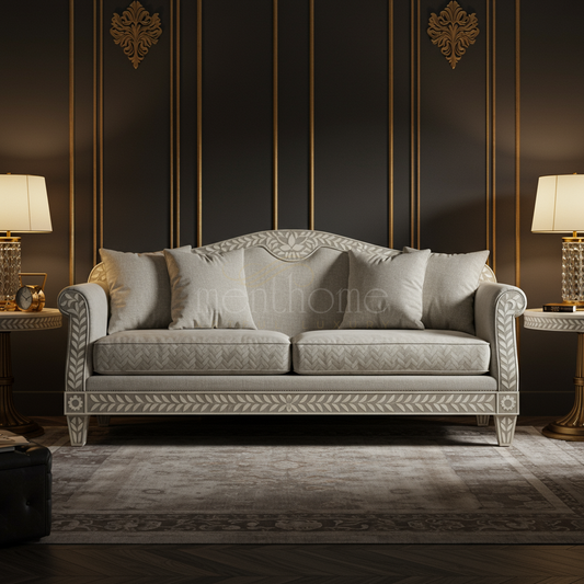 Elegant Inlay Patterned Sofa | Luxury Handmade Sofa