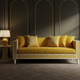 Luxury Inlay Mustard Yellow Sofa | Luxury Handmade Sofa