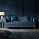 Luxury Blue Hexagonal Inlay Sofa | Luxury Handmade Sofa