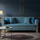 Luxury Blue Inlay Sofa with Geometric Pattern | Luxury Handmade Sofa