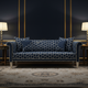 Luxurious Blue Honeycomb Inlay Sofa | Luxury Handmade Sofa