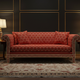 Luxury Red Inlay Sofa with Geometric Pattern | Luxury Handmade Sofa