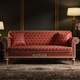 Luxury Red Inlay Sofa with Elegant Floral Motifs | Luxury Handmade Sofa
