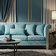 Elegant Blue Inlay Pattern Sofa | Luxury Handmade Sofa