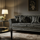 Luxury Black and White Leaf Inlay Sofa | Luxury Handmade Sofa