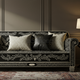 Elegant Black and Ivory Inlay Sofa | Luxury Handmade Sofa