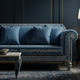 Artful Luxury Handcrafted Inlay Blue Sofa | Luxury Handmade Sofa