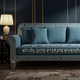 Luxury Blue Inlay Sofa with Floral Motif | Luxury Handmade Sofa
