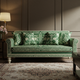 Green Botanical Inlay Sofa | Luxury Handmade Sofa