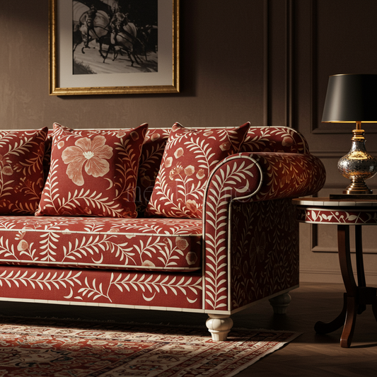 Luxury Inlay Floral Pattern Sofa | Luxury Handmade Sofa