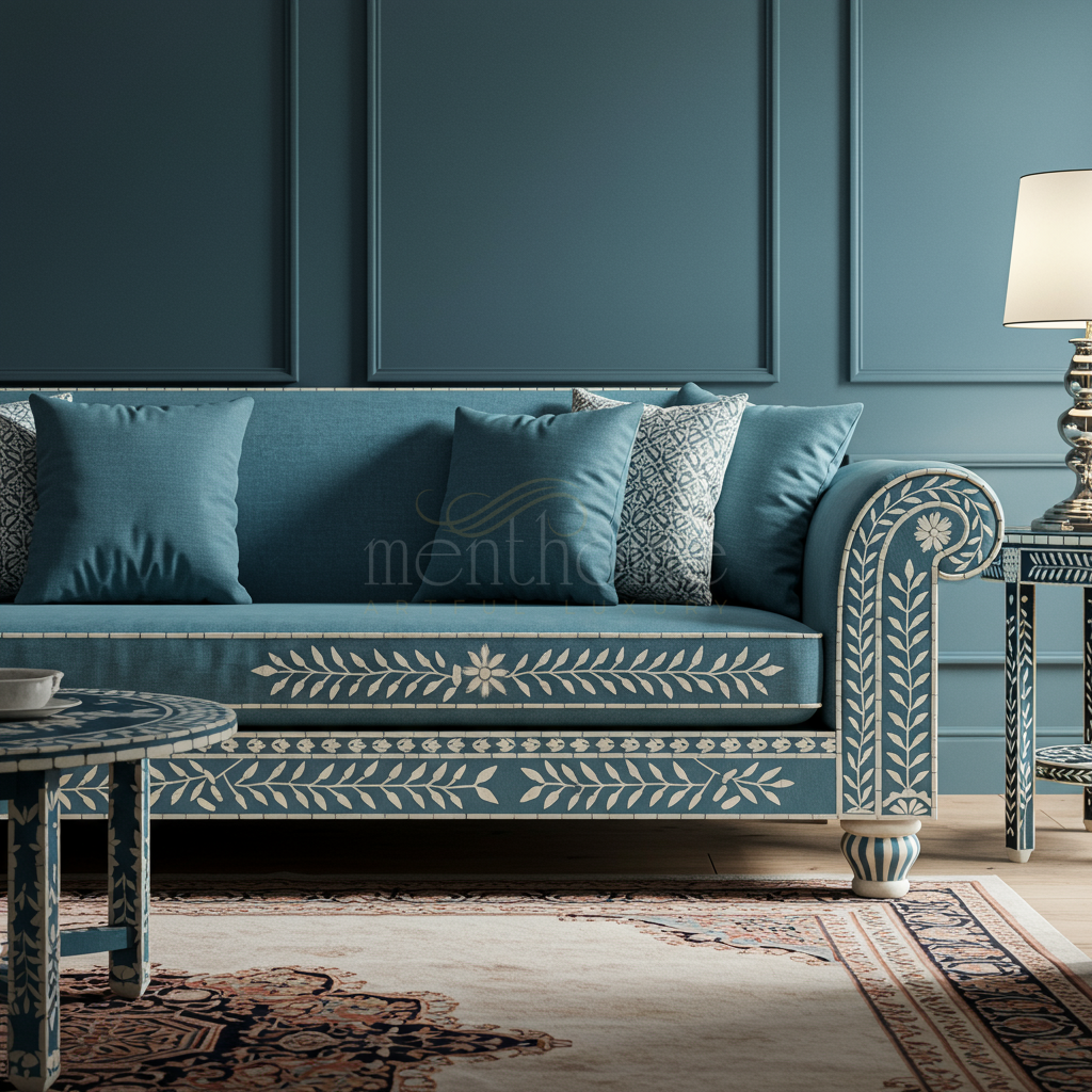 Luxury Inlay Floral Pattern Sofa | Luxury Handmade Sofa