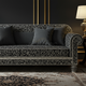 Luxury Black and White Floral Inlay Sofa | Luxury Handmade Sofa