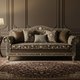Classic Floral Inlay Sofa | Luxury Handmade Sofa