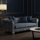 Luxury Inlay Patterned Navy Blue Sofa | Luxury Handmade Sofa