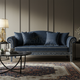 Elegant Navy Blue Inlay Sofa | Luxury Handmade Sofa