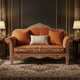 Handcrafted Inlay Floral Carved Sofa | Luxury Handmade Sofa